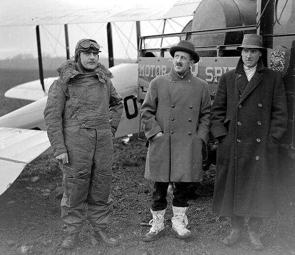 Sir Sefton Brancker (centre) with Mr Alan Cobham ( pilot ), left, and his machanic