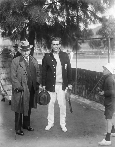 Society on the Riviera Sir Charles Cain with Aeschliman, the Swiss tennis player