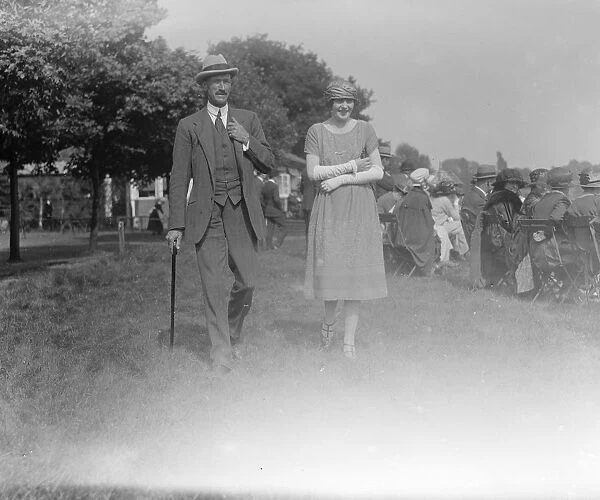 Society At Roehampton. Lord Burgh with a Lady Friend 21 May 1921
