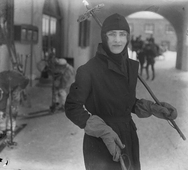 Society in Switzerland. Lady Plunkett at St Moritz. 8 January 1923