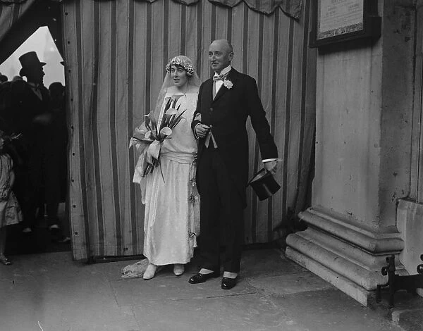 Society wedding in London. Captain Gerald Graham Clarke and Miss Albertha Mildred