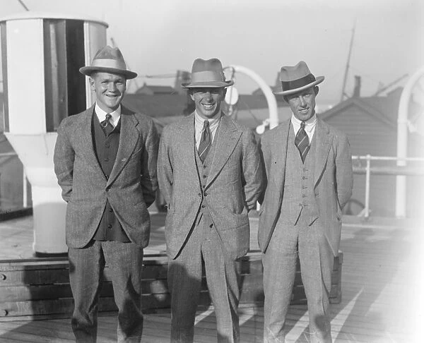 South African cricketers arrive at Southampton. Left to right : R R H Catterall