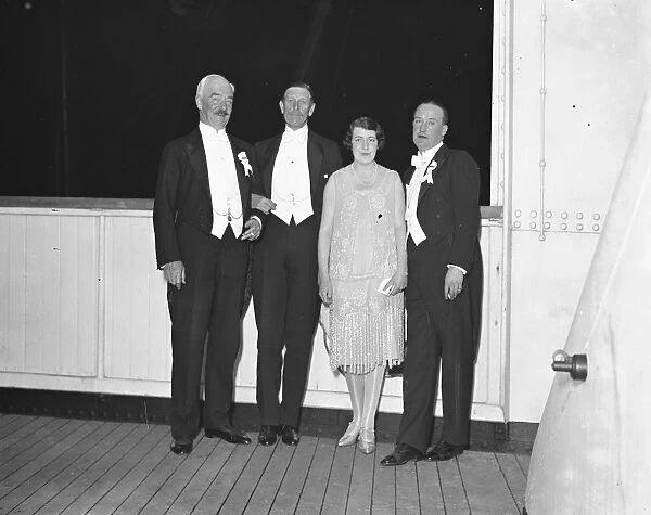 South Hants county ball aboard SS Majestic at Southampton left to right Mr P E Currey