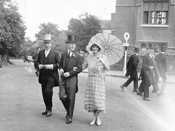 Speech day at Harrow School. Sir Henry and Lady Buckingham, with their son Philip