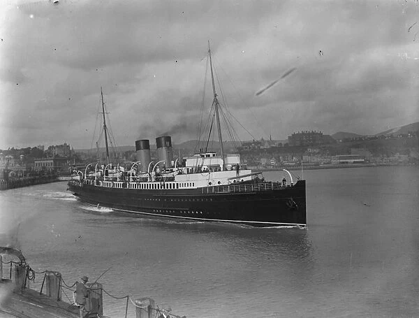 The SS Biarritz leaving Folkestone Harbour. 1929