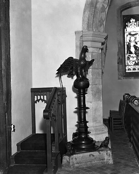 At St Stephens Church, St Albans, this lectern, a fine specimen of 15th century