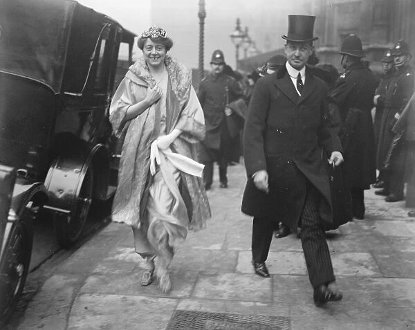 State Opening of Parliament. Lord and Lady Stanhope. 13 February 1923