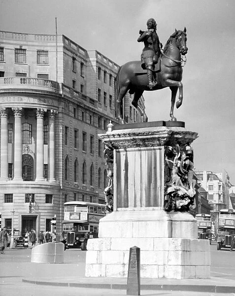 The statue of King Charles I in Trafalgar Square, London, England