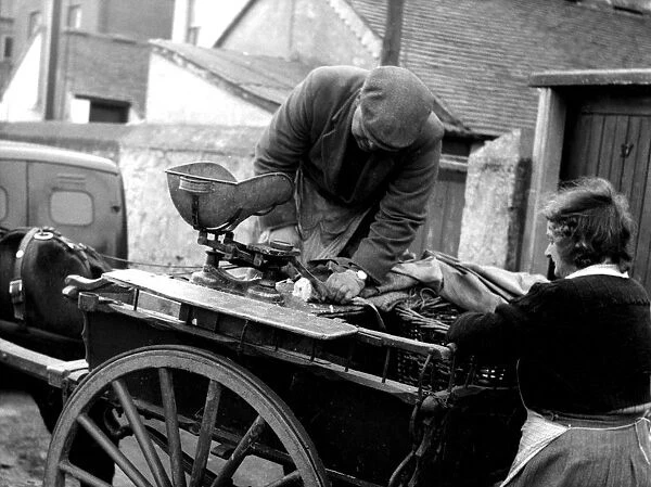 Street fish seller. Penzance, Cornwall