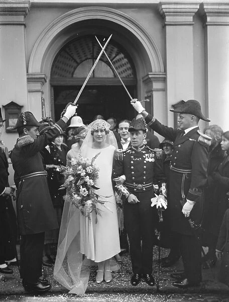 Submarine Commander weds. The wedding took place at St Mary s, Holly Place, Hampstead