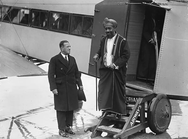 Sultan of Zanzibar at Croydon aerodrome. 8 June 1929