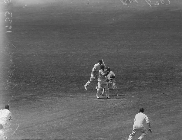 Surrey batsman, Douglas Jardine batting against Sussex, in their 3 day couty championship match