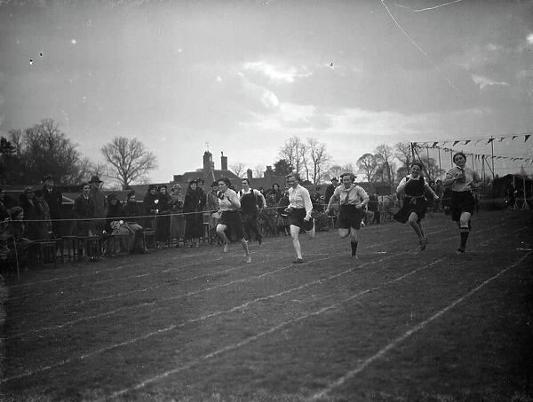 Swanley Horticultural College Sports, 100 yards race. 1938