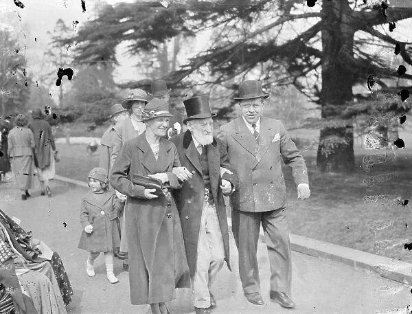 T J Robins and Mr Jackson take a stroll. 1935