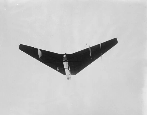The tail less aeroplane, designed by Capt G T R Hill, MC. The tail less aeroplane in flight