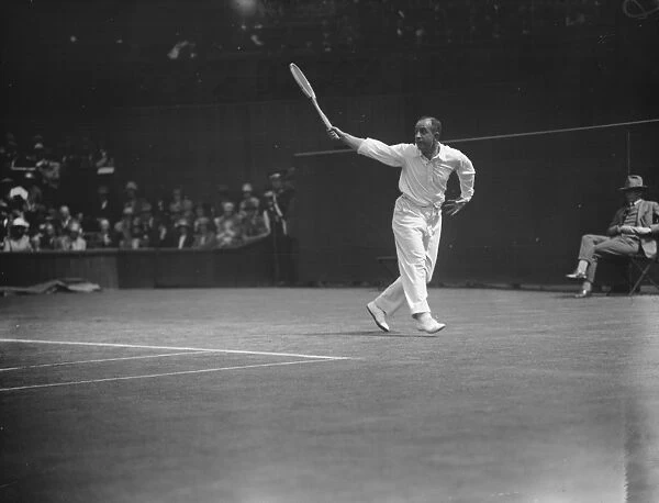 Tennis at Wimbledon. R Lycett in play. 25 June 1926