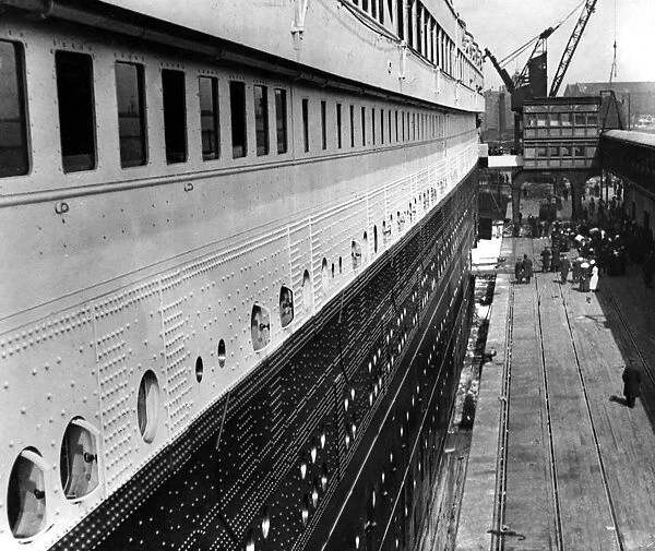 The Titanic moored at Southampton docks on April 10th 1912. The second class passenger