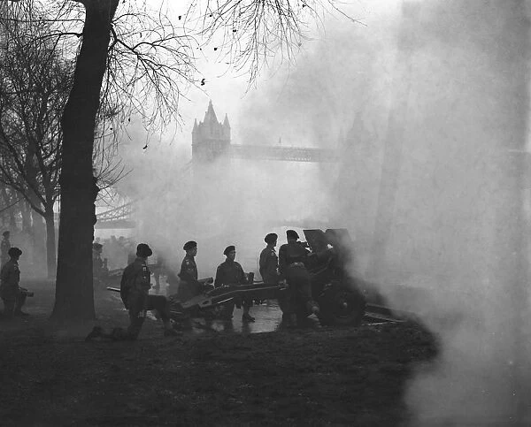 At the Tower of London, at 1pm today, a 41 gun salute in honour of the baby of