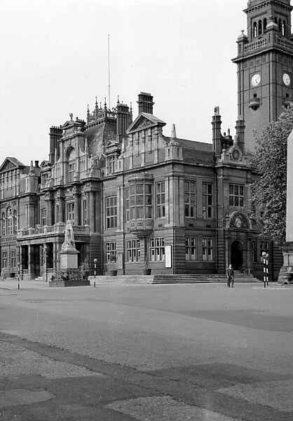 The Town Hall with a Queen Victoria statue in front, Leamington Spa, Warwickshire