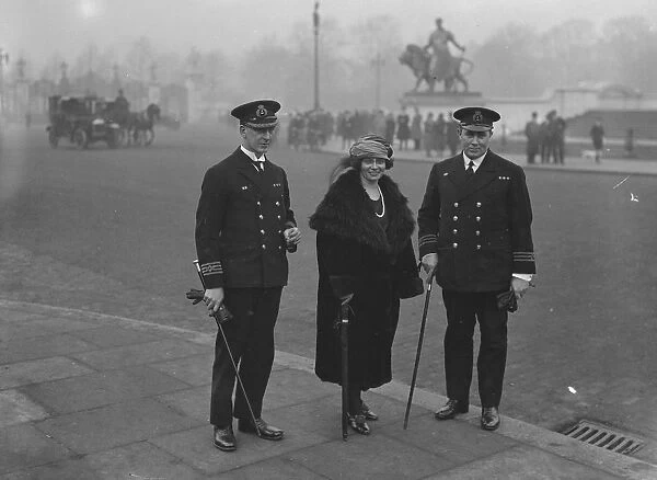 Trevessa survivors arrival at Tilbury Captain Foster, Mrs Foster and chief officer Smith