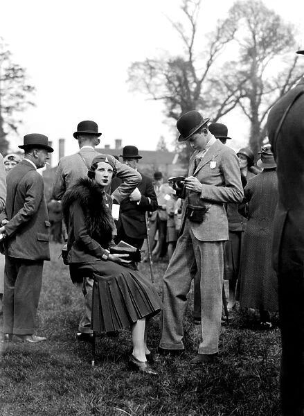United hunt meeting at Lingfield Surrey 1st May 1933 Lady Fiona Fuller and her brother