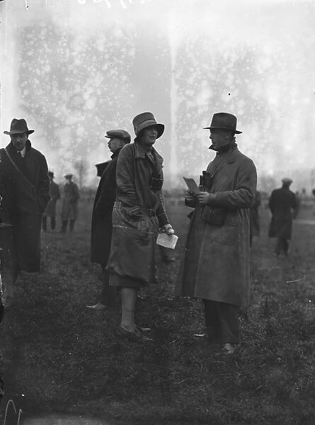 At the Uttoxeter Races, Miss Roy and Mr R Gubbins. 2 April 1927