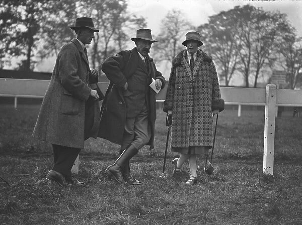 At the Uttoxeter Races, Mr F C Winter, C J Went and Miss Brace. 19 October 1926