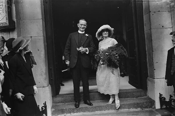The Vicar of Staines weds. Commander Sir Edward Nicholl, RNR, was best man at