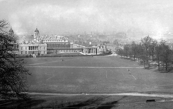 A view over Greenwich Park, London, looking towards the buildings of the Royal