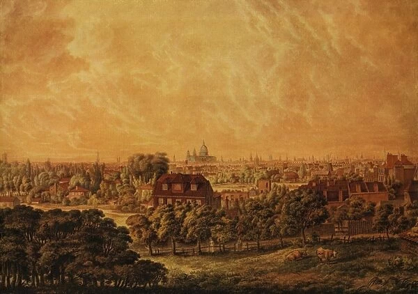 View of London From A Gentlemans Seat in Lambeth Marsh 1804 History of London