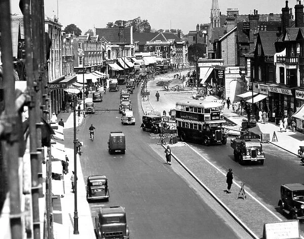 A view of the widening of the High Street in Bromley, Kent, in the hope of alleviating