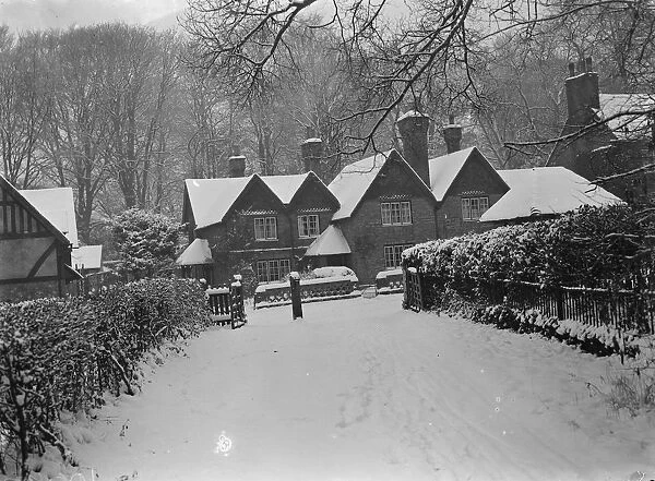 The village of Chevening, Kent, in the snow. 1938