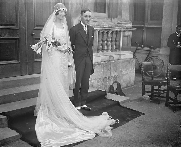 Viscount Folkestone weds. Viscount Folkestone and Miss Helena Adeane were married at Babraham