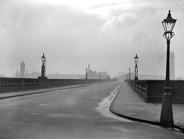 Waterloo Bridge closed to traffic. 13 May 1924