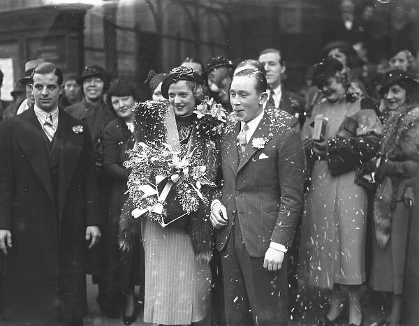 Wedding of Arthur Wragg, the jockey, and Miss Phyllis Georgina Wood at the Caxton