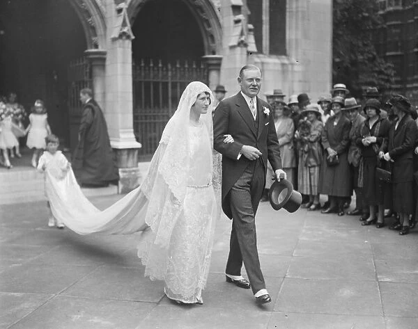 The wedding of Captain the Hon Reginald Coke, DSO, son of the late Earl of Leicester