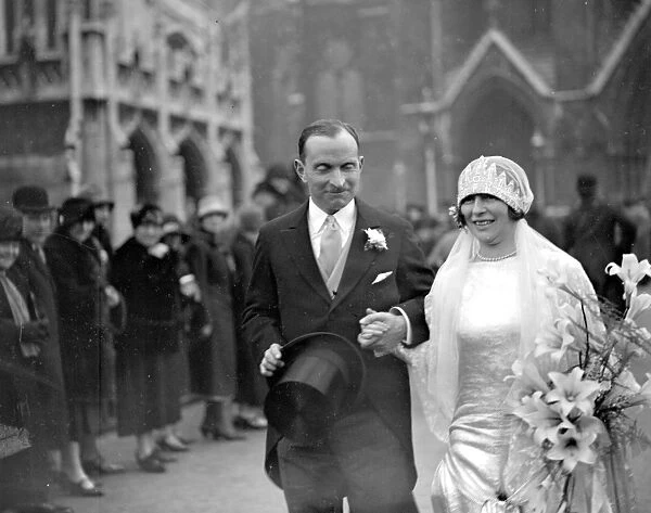 Wedding of Captain W. Kemmis, M. F. H, and Miss Jesse Armstrong at St margarets, Westminster