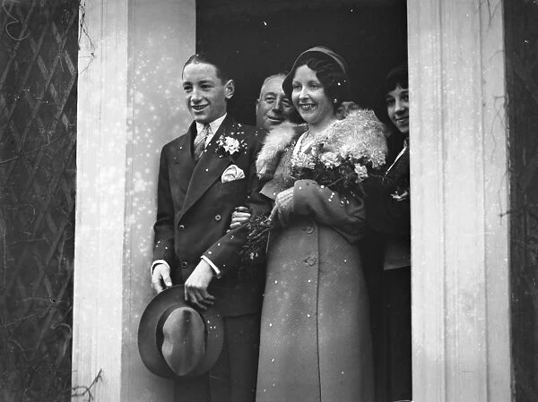 Wedding of Charles Smirks and Mrs Girvan Barker at Epsom Register office Bride