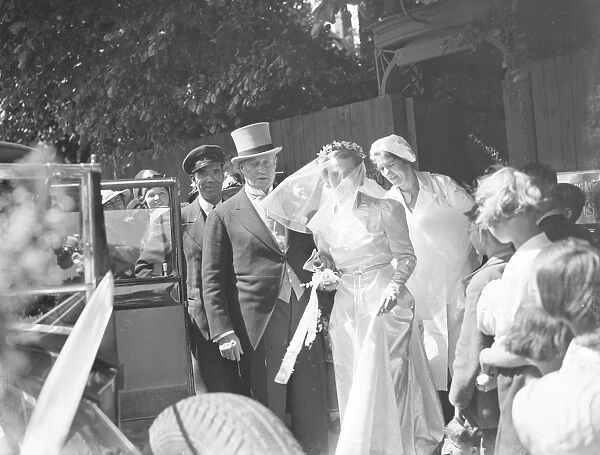 The wedding of Guy Farrr and Mary Stacey in Crayford, Kent. The bride Miss Stacy