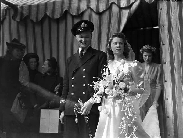 The wedding of Lieutenant D Shankland, RN, and Miss A Akers Douglas at St Georges Church