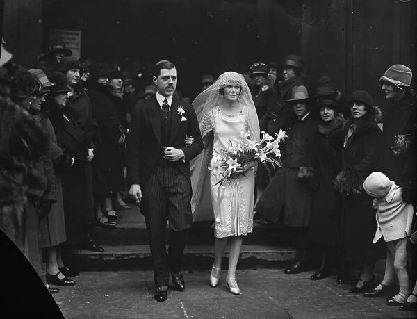Wedding. Lord Ashley was married to Misss Hawkes at St Pauls Church, Knightsbridge, London