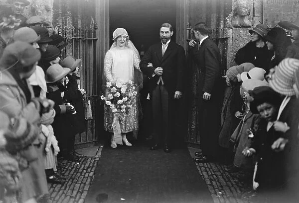 Wedding of M P for Orkney and Shetland. Sir R W Hamilton, M P, was married at