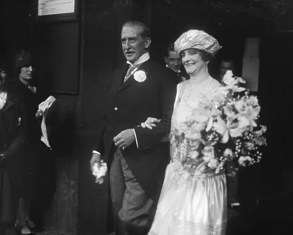 Wedding. The marriage between Sir Vincent Caillard and Mrs Maund took place at
