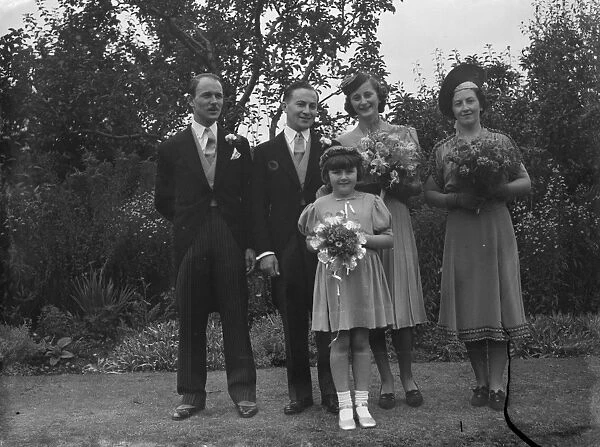 The wedding of Mr Roy Pearl and Miss Patricia Kirby in Sidcup, Kent. The Bridal group
