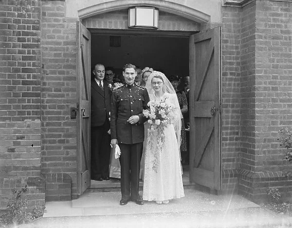The wedding of Robert W Barnard ( RACS ) and Miss Frances Mullet in New Eltham, Kent
