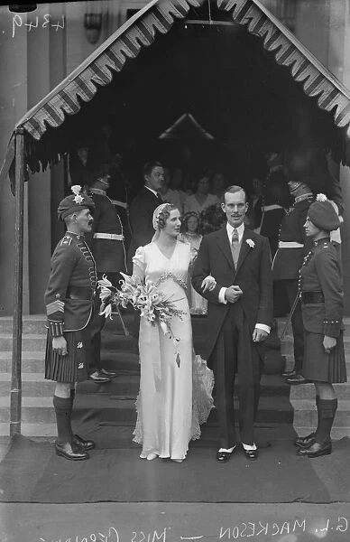 Wedding at the Royal Military Chapel. The wedding of Mr G L Mackeson, and Miss
