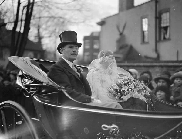Wedding of Sir George Beaumont and Miss Renee Northey at Epsom Miss Northey