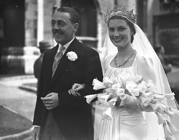 The wedding of Viscount Cowdray to the Earl of Bradfords daughter, Lady Anne Bridgeman
