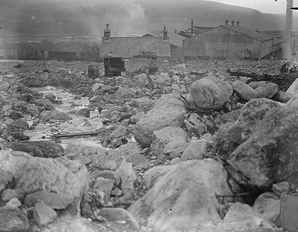 The Welsh disaster. The scene of desolation at Porth Llwyd. 4 November 1925