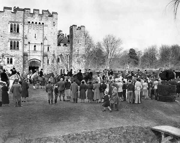 The West Kent Hunt met at Hever Castle Near Edenbridge Kent 1955